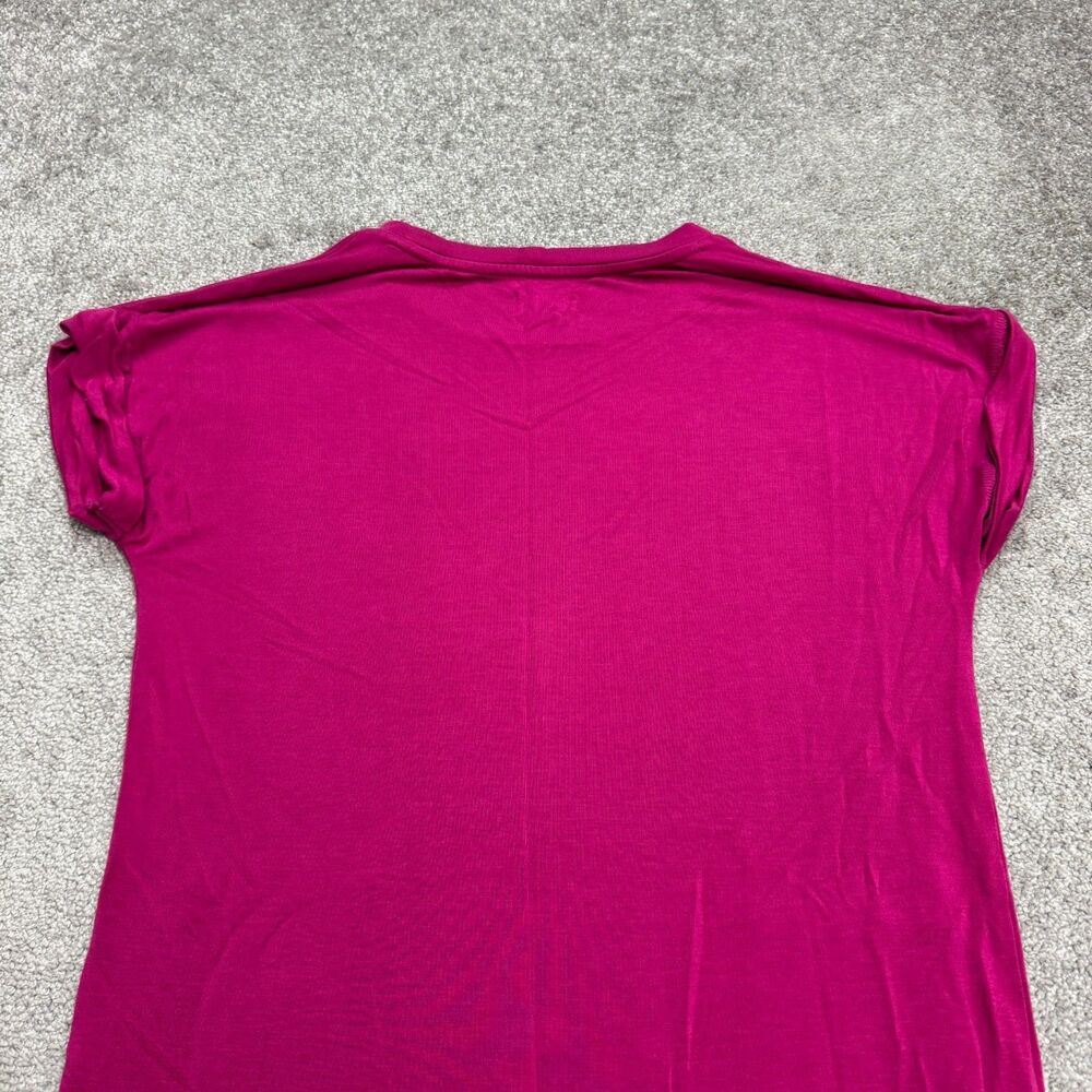 Lou & Grey Mini Crew T-Shirt Dress Womens Small Magenta Pink Pocket Short Sleeve - Picture 11 of 12